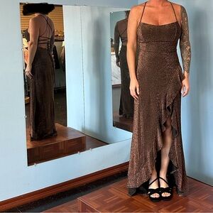 Elegant Brown/Copper Evening Dress